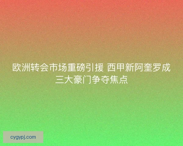 欧洲转会市场重磅引援 西甲新阿奎罗成三大豪门争夺焦点